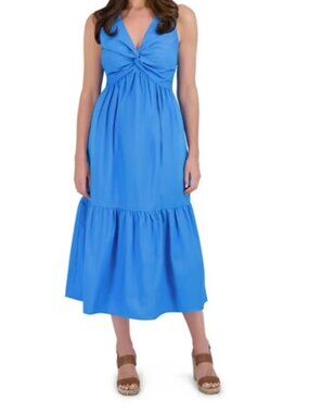 French Connection Women's Flowy Sleeveless Maxi Twist Front Dress Size XL